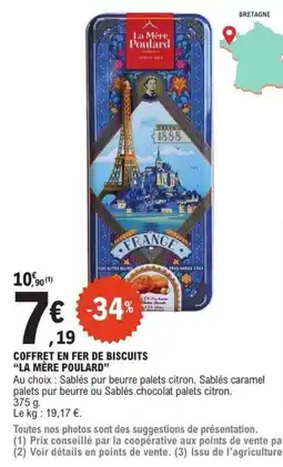 E.Leclerc La Mère Poulard COFFRET EN FER DE BISCUITS offre