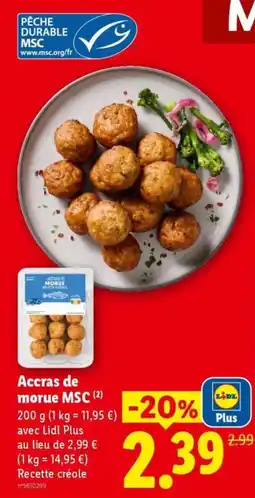 Lidl Accras de morue MSC offre