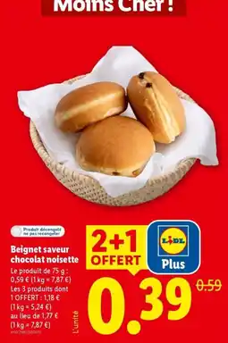 Lidl Beignet saveur chocolat noisette offre