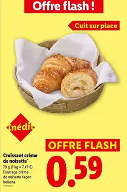 Lidl Croissant crème de noisette offre