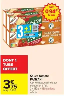Carrefour PANZANI Sauce tomate offre