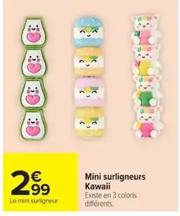 Carrefour Mini surligneurs Kawaii offre