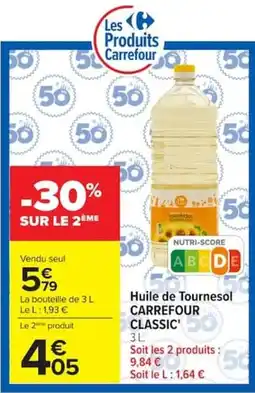 Carrefour Carrefour Classic Huile de Tournesol offre