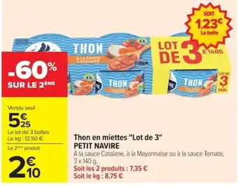 PETIT NAVIRE Thon en miettes
