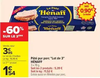 Hénaff Pâté pur porc