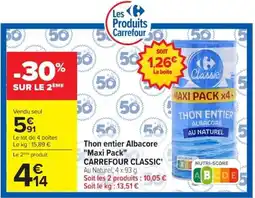 Carrefour Thon entier Albacore offre