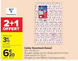 Carrefour Clairefontaine Cahier Koverbook Kawaii offre