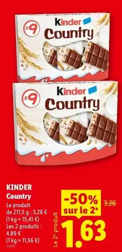 Lidl Kinder Country offre
