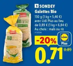 Lidl SONDEY Galettes Bio offre