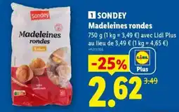 Lidl SONDEY Madeleines rondes offre
