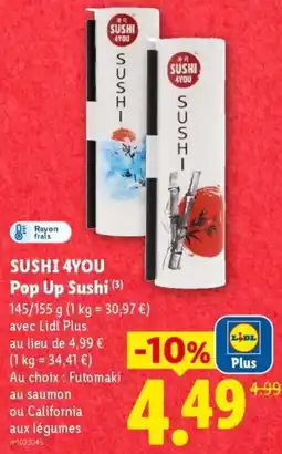 Lidl SUSHI 4YOU Pop Up Sushi offre