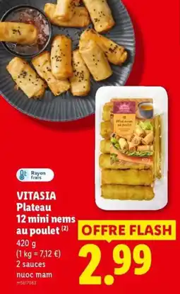 Lidl VITASIA Plateau 12 mini nems au poulet offre