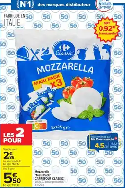 Carrefour Carrefour Classic Mozzarella offre