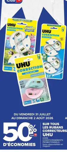 Carrefour Uhu sur tous les rubans correcteurs offre