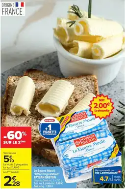 Carrefour Paysan Breton Le Beurre Moulé offre