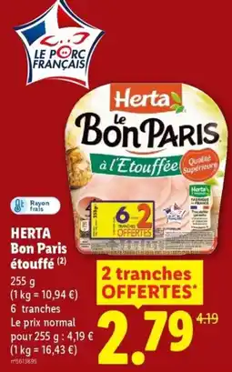 Lidl Herta Bon Paris offre