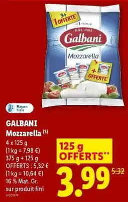 Lidl Galbani Mozzarella offre