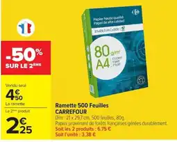 Carrefour CARREFOUR Ramette 500 Feuilles offre
