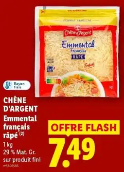 Lidl Chêne d'Argent Emmental français râpé offre