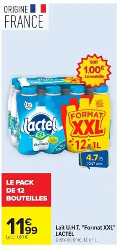 Carrefour Lactel Lait U.H.T. offre