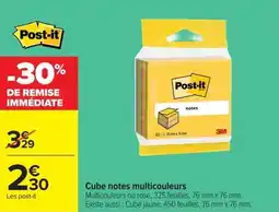 Carrefour Post-it Cube notes multicolores offre