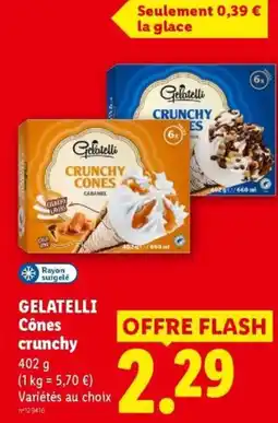 Lidl Gelatelli Cônes crunchy offre