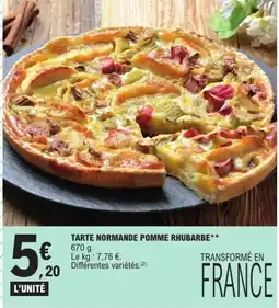 E.Leclerc TARTE NORMANDE POMME RHUBARBE offre
