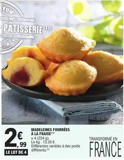 E.Leclerc Pâtisserie (11) Madeleines fourrées à la fraise offre