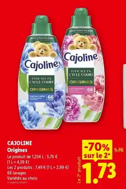 Lidl Cajoline Origines offre