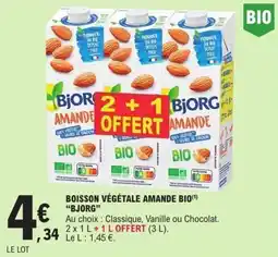 E.Leclerc BJORG BOISSON VÉGÉTALE AMANDE BIO offre