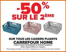 Carrefour Carrefour home casiers pliants offre