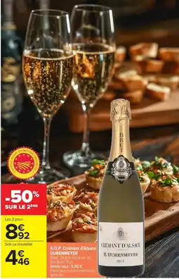 Carrefour Durenmeyer aop crémant d'alsace offre