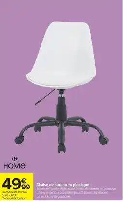 Carrefour HOME Chaise de bureau en plastique offre