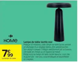Carrefour HOME Lampe de table tactile noir offre