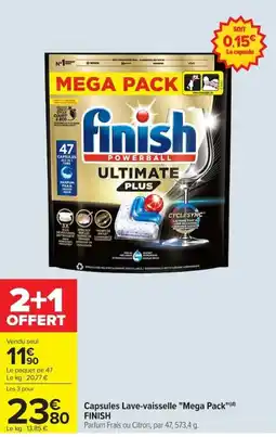 Carrefour FINISH Capsules Lave-vaisselle offre