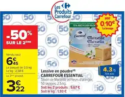 Carrefour Carrefour Essential Lessive en poudre offre