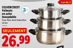 Lidl SILVERCREST Faitouts en acier inoxydable offre