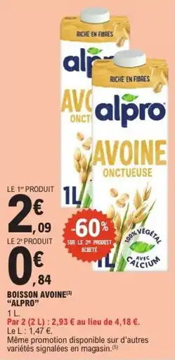 E.Leclerc alpro BOISSON AVOINE offre