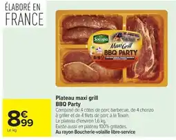 Carrefour Socopa Plateau maxi grill BBQ Party offre