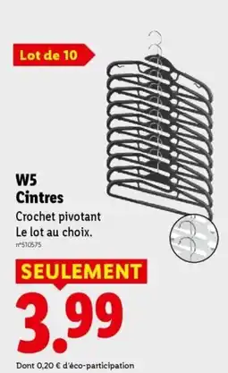 Lidl W5 Cintres offre