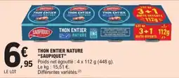 E.Leclerc SAUPIQUET THON ENTIER NATURE offre