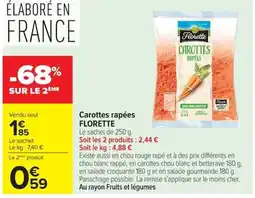 Carrefour Florette Carottes rapées offre