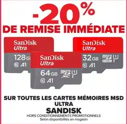 Carrefour SanDisk Sur toutes les cartes memoires msd ultra offre
