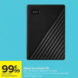 Carrefour WD Disque dur externe 1To offre