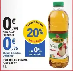E.Leclerc JAFADEN Pur jus de pomme offre