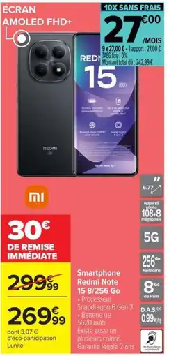Carrefour Redmi Note 15 offre