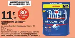 E.Leclerc Finish Tablettes lave-vaisselle offre
