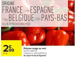 Carrefour Poivron rouge ou vert offre