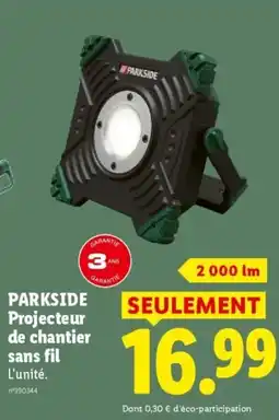 Lidl PARKSIDE Projecteur de chantier sans fil offre