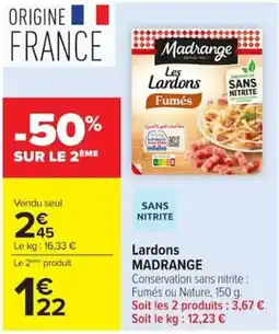 Carrefour Madrange Lardons Fumés offre